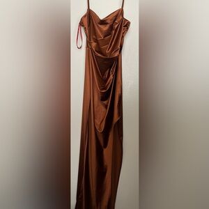 Windsor Copper Satin Maxi Dress